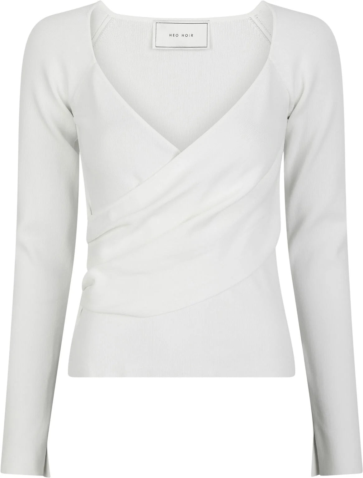 Neo Noir Elaina Wrap Knit Blouse – White