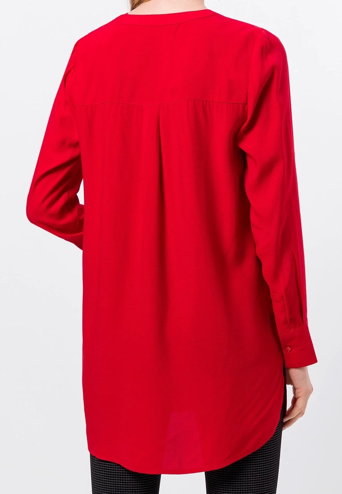 Zero Longline Crepe Blouse – Red