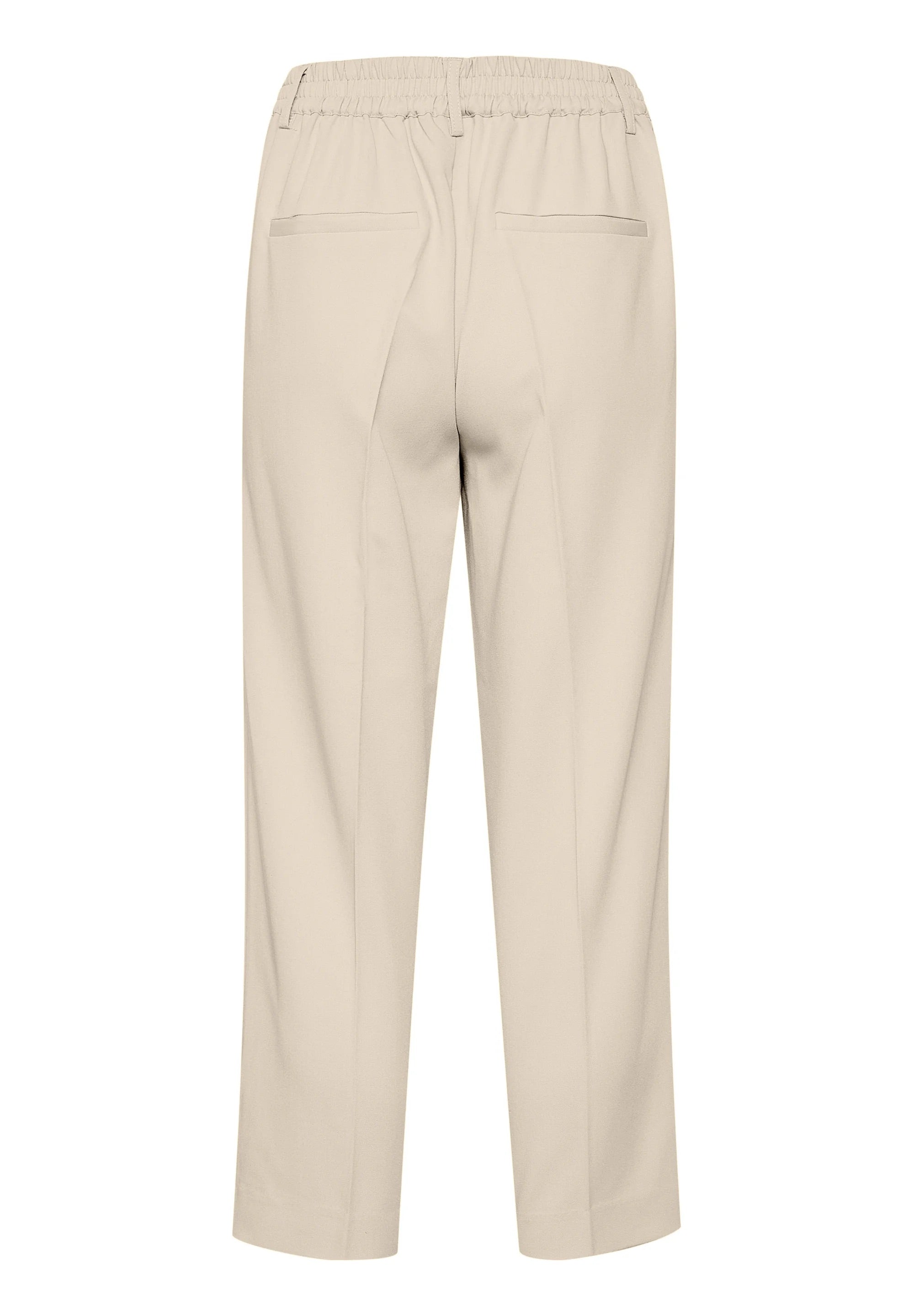 Kaffe KAsakura Cropped Tailored Trousers – Sand Beige