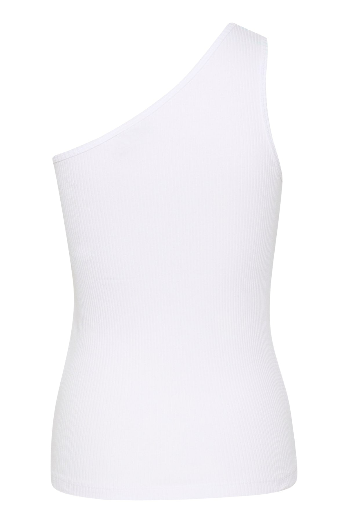 Kaffe KApia One-Shoulder Ribbed Top – White