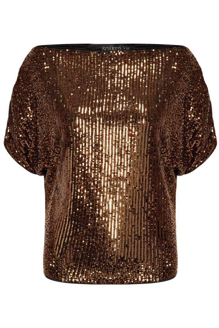 SOAKED in Luxury Suse flitteres felső – rézbronz