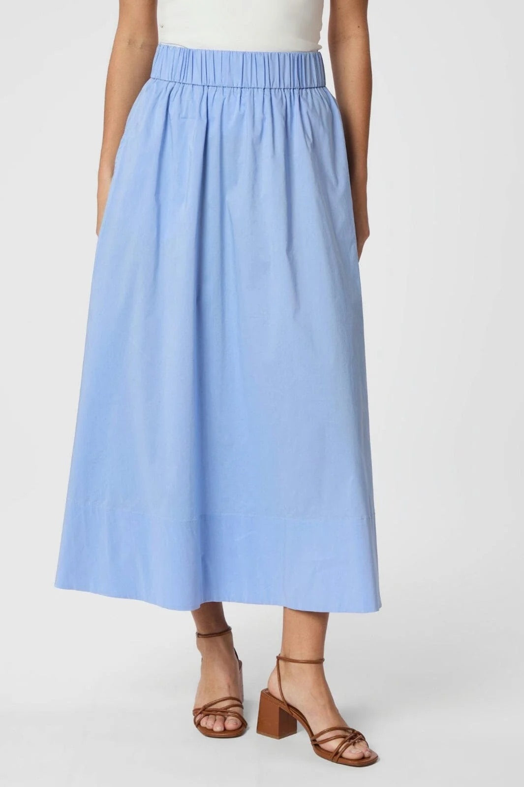 Neo Noir Yara Long Poplin Skirt – Sky Blue
