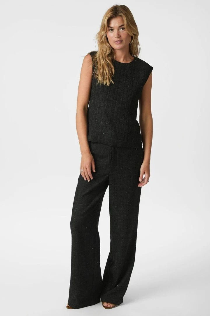 Neo Noir Emmett Bouclé Trousers – Black