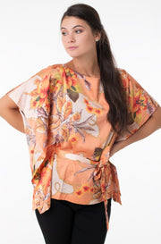 Marciano by Guess Diana Floral Kimono Blouse – Orange
