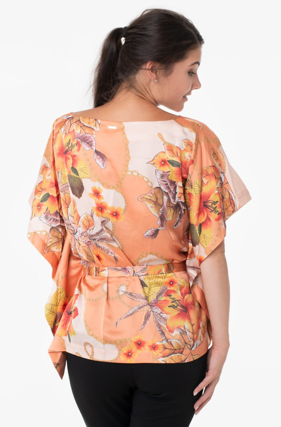 Marciano by Guess Diana Floral Kimono Blouse – Orange