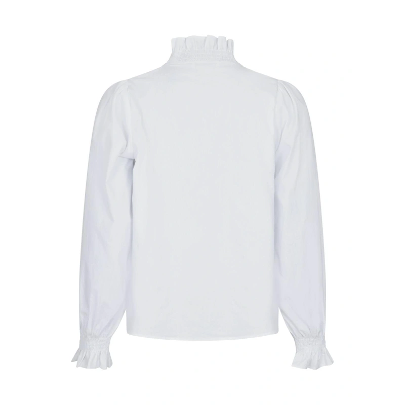 Neo Noir Briele Ruffle-Collar Blouse – White