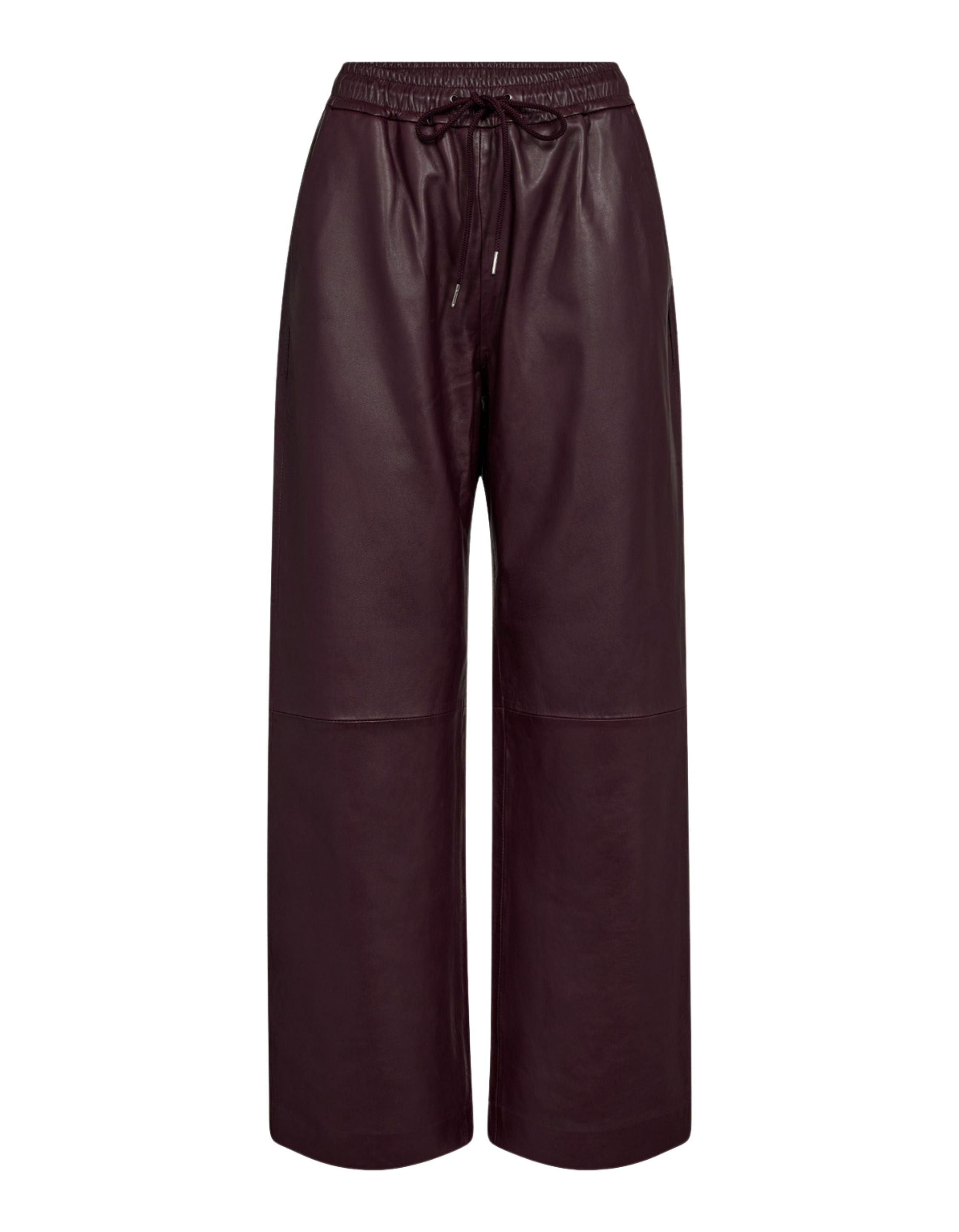 Co'couture Phoebe CC Pull-On Leather Trousers – Burgundy