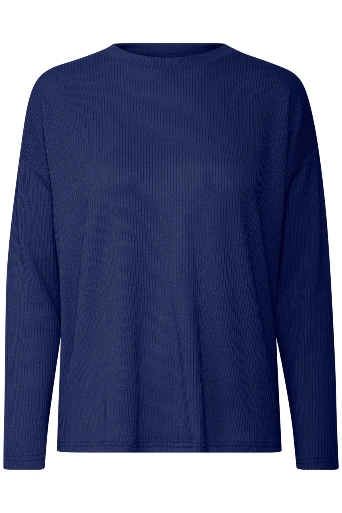 b.young Bypesina texturált, hosszú ujjú felső – Medieval Blue