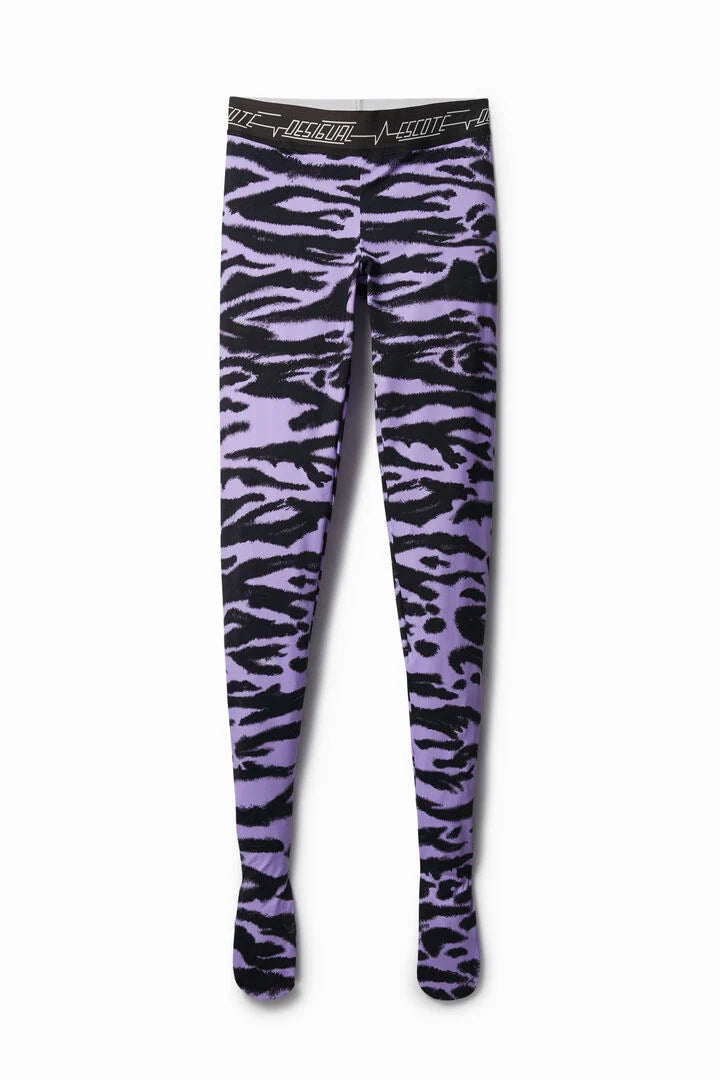 Desigual Two-in-One Leggings – Purple and Black