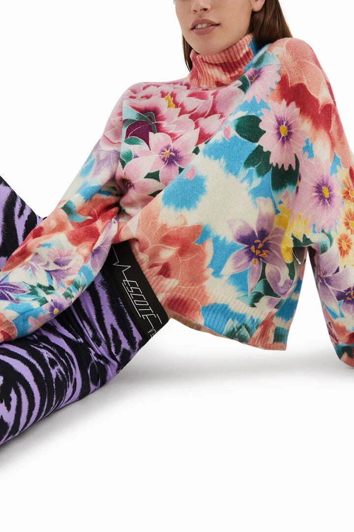 Desigual Two-in-One Leggings – Purple and Black
