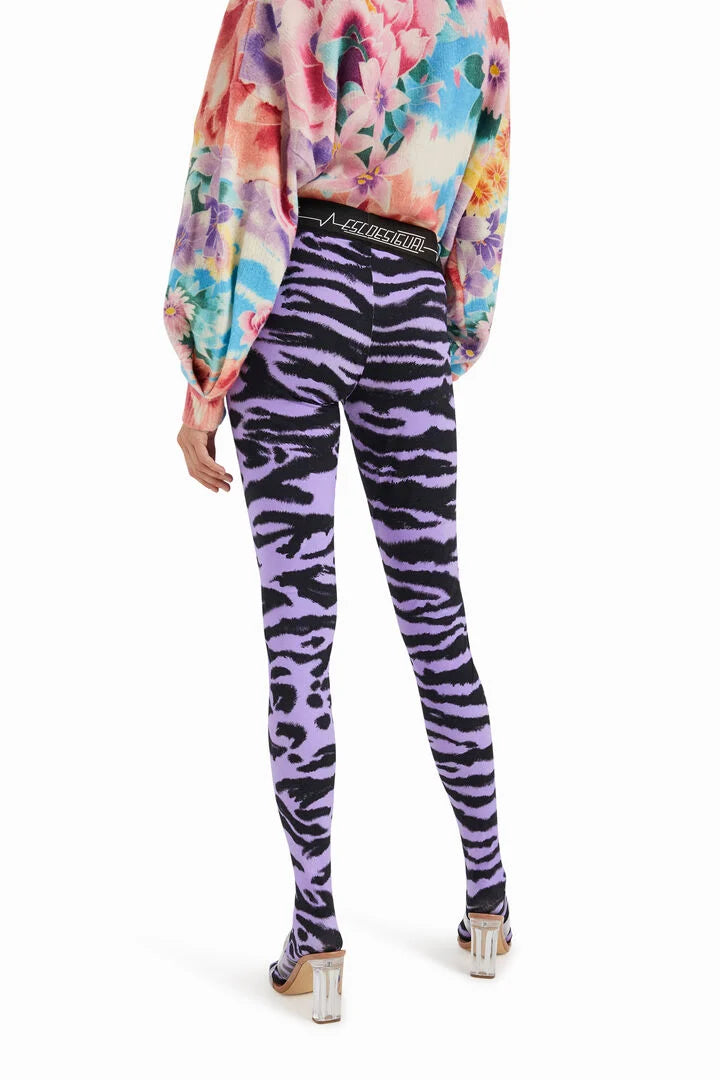Desigual Two-in-One Leggings – Purple and Black