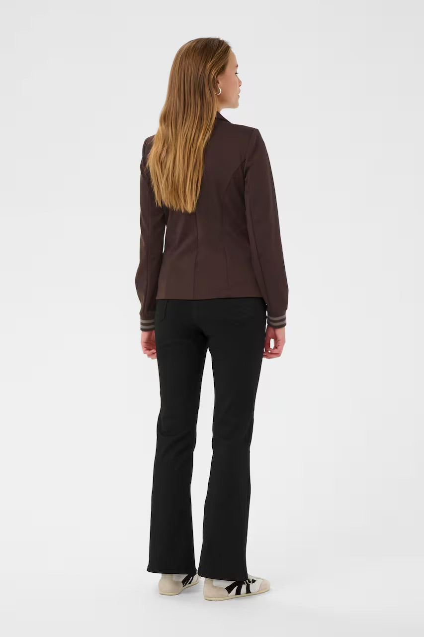 Kaffe Kinnie Single-Button Blazer – Mocha Brown