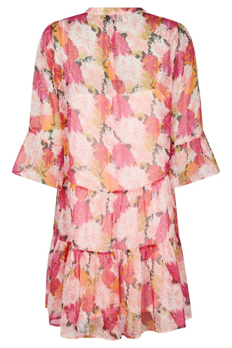 Neo Noir Gunvor Floral Chiffon Mini Dress – Pink