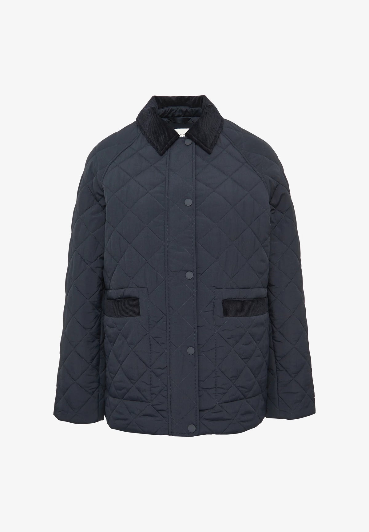 s.Oliver Women's Quilted Winter Coat – Navy & Dark Sage Green