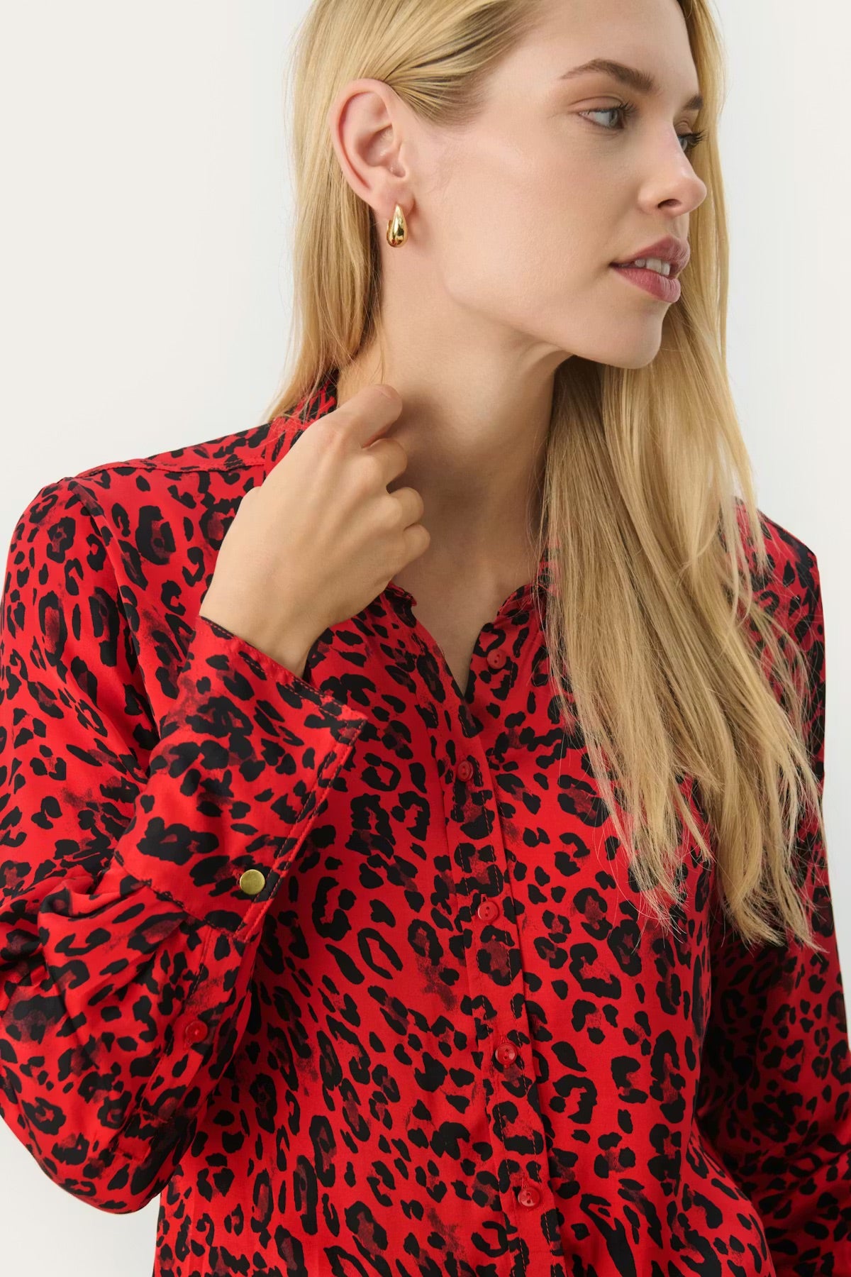 Part Two MaicaPW Shirt – Red Leopard Print Blouse