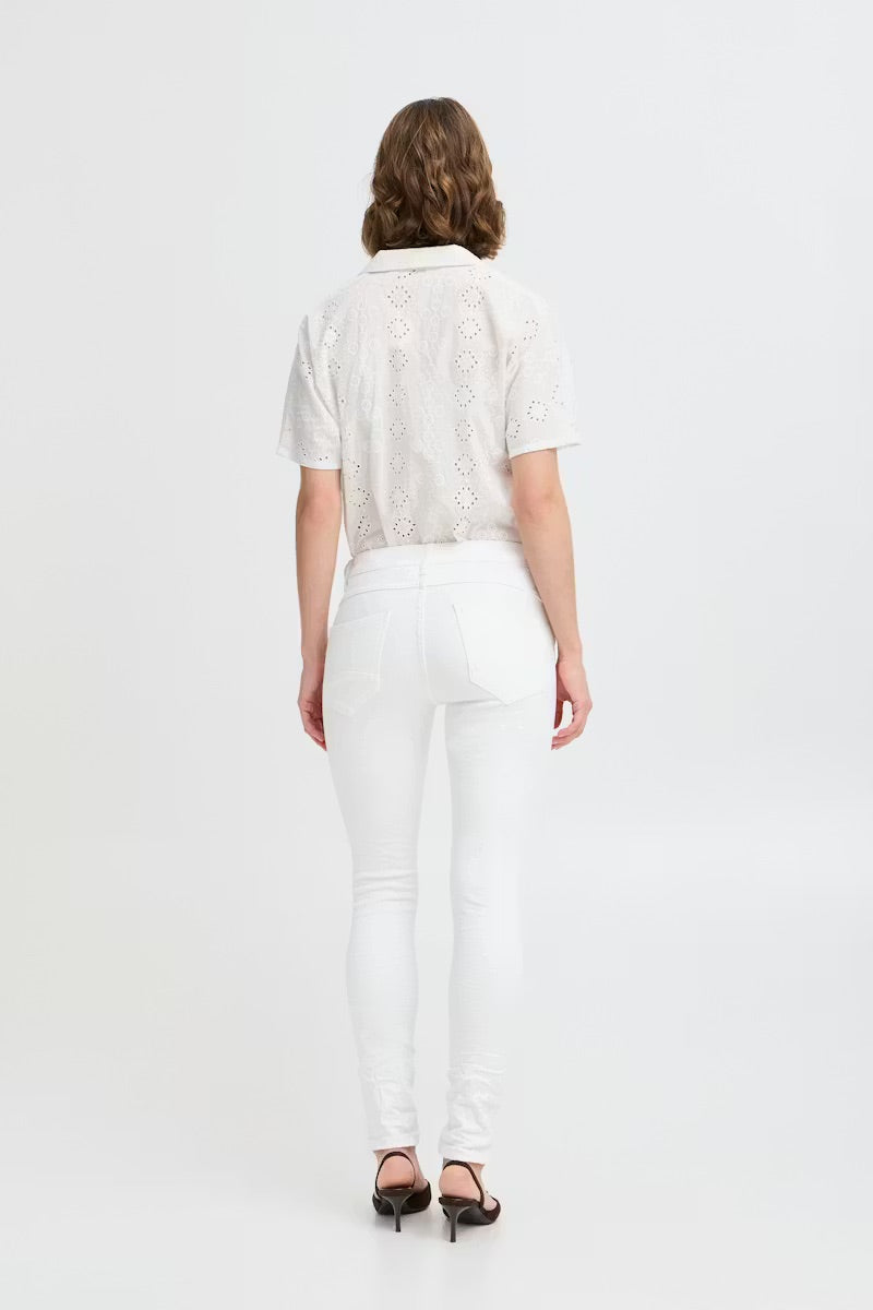 b.young Kaily High-Waisted Skinny Jeans – White