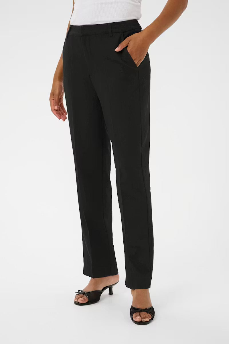 Kaffe KAsakura Straight-Leg Trousers – Black