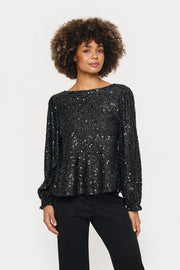 Saint Tropez HinnaSZ Sequin Blouse – Black