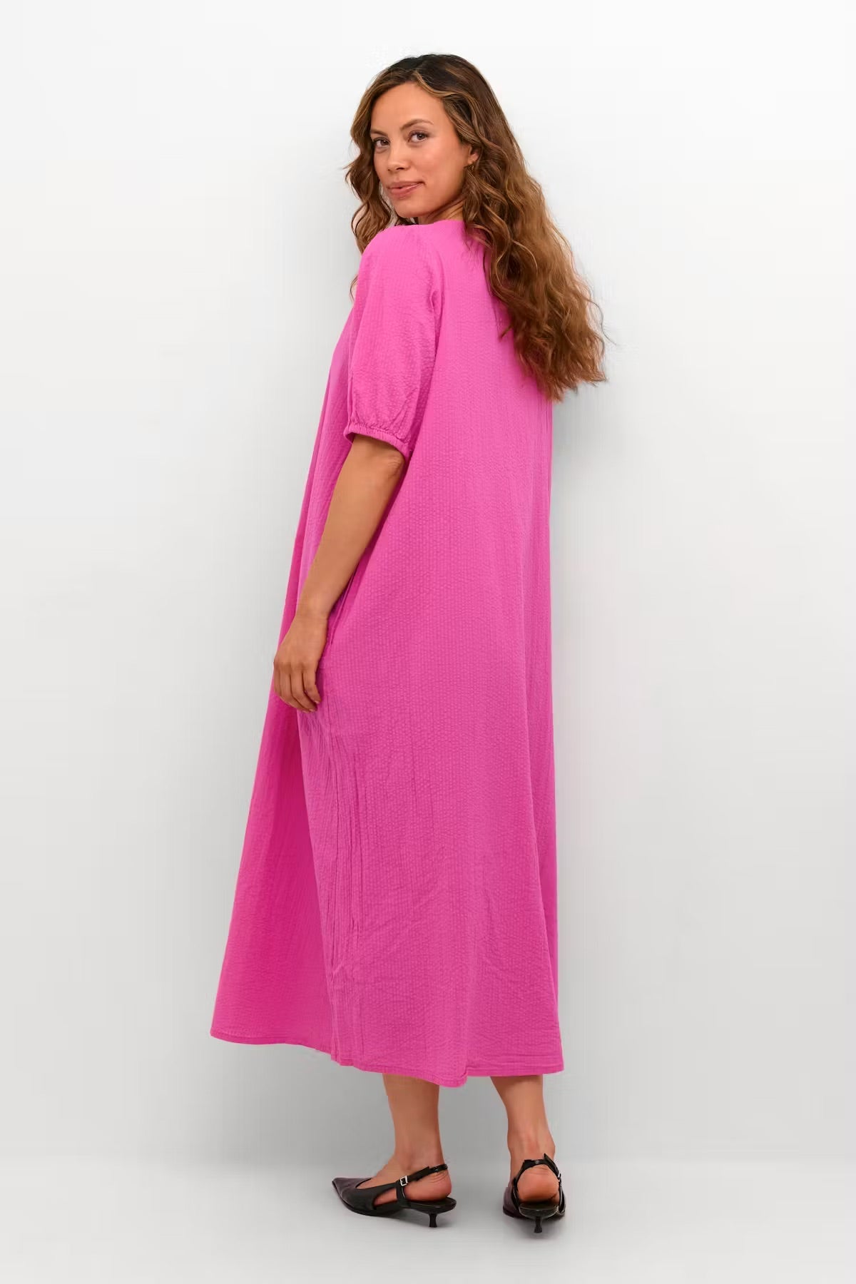 Kaffe KAlinn Oversized Maxi Dress – Hot Pink