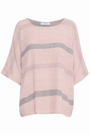 Sorbet SBKARLINE Blouse – Pink with Silver Stripes