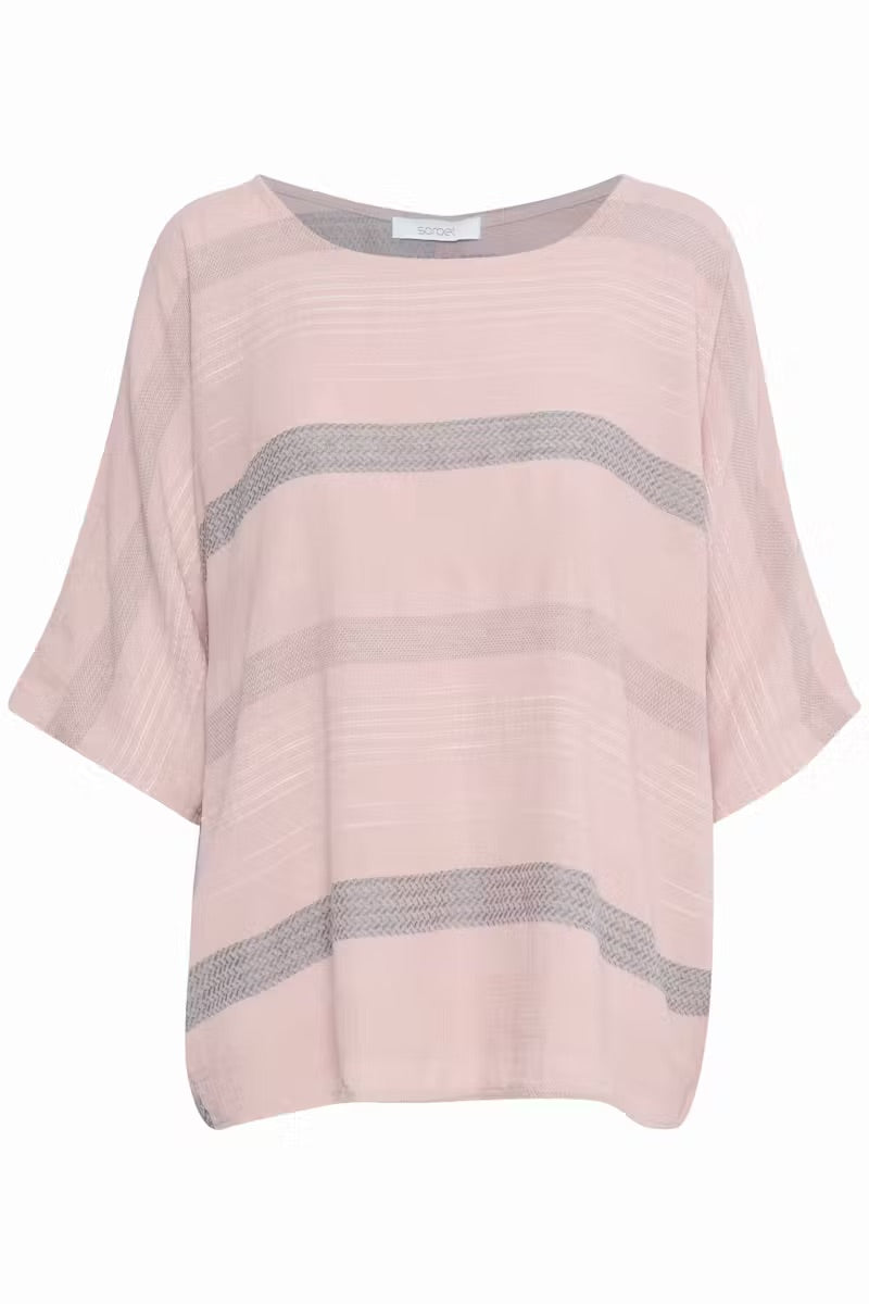 Sorbet SBKARLINE Blouse – Pink with Silver Stripes