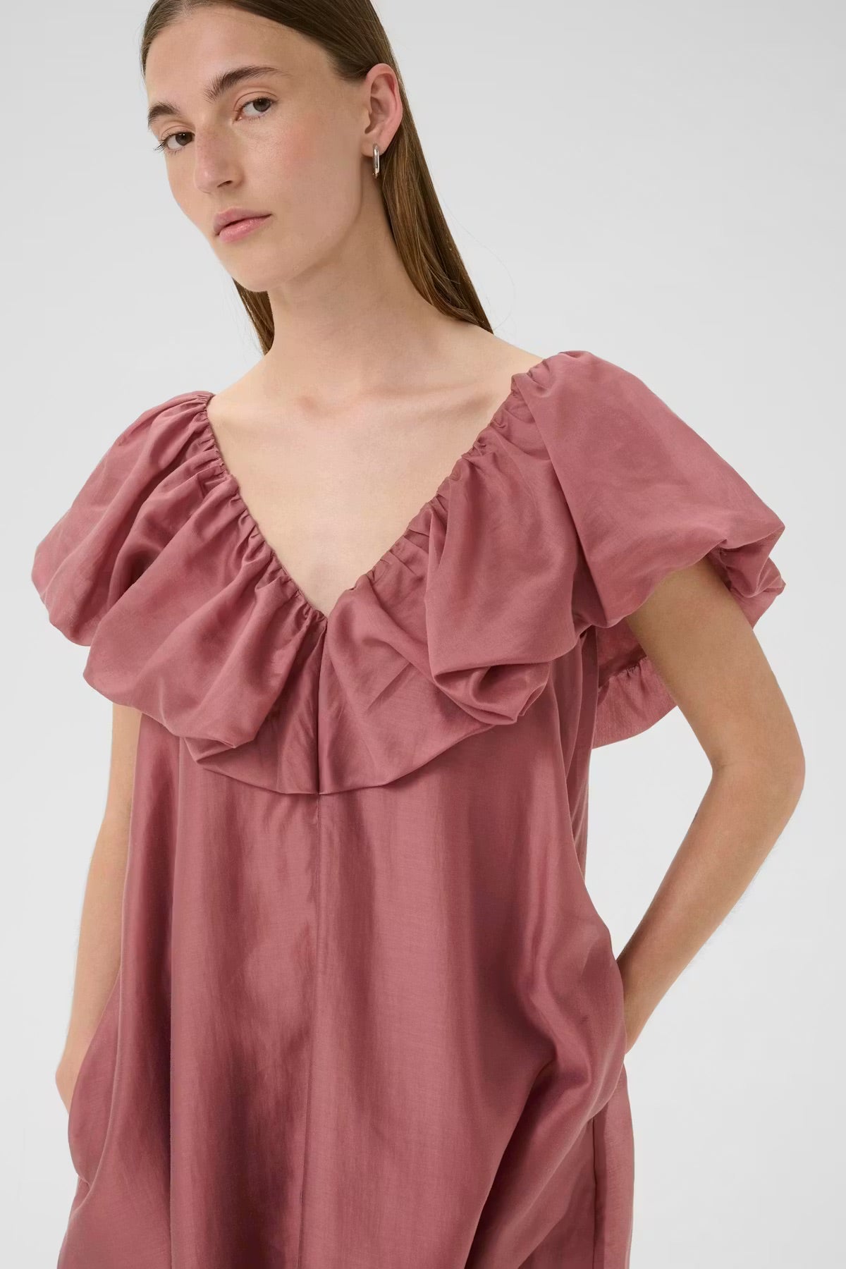 InWear AmeliaIW Dress – Dusty Rose Ruffle Dress