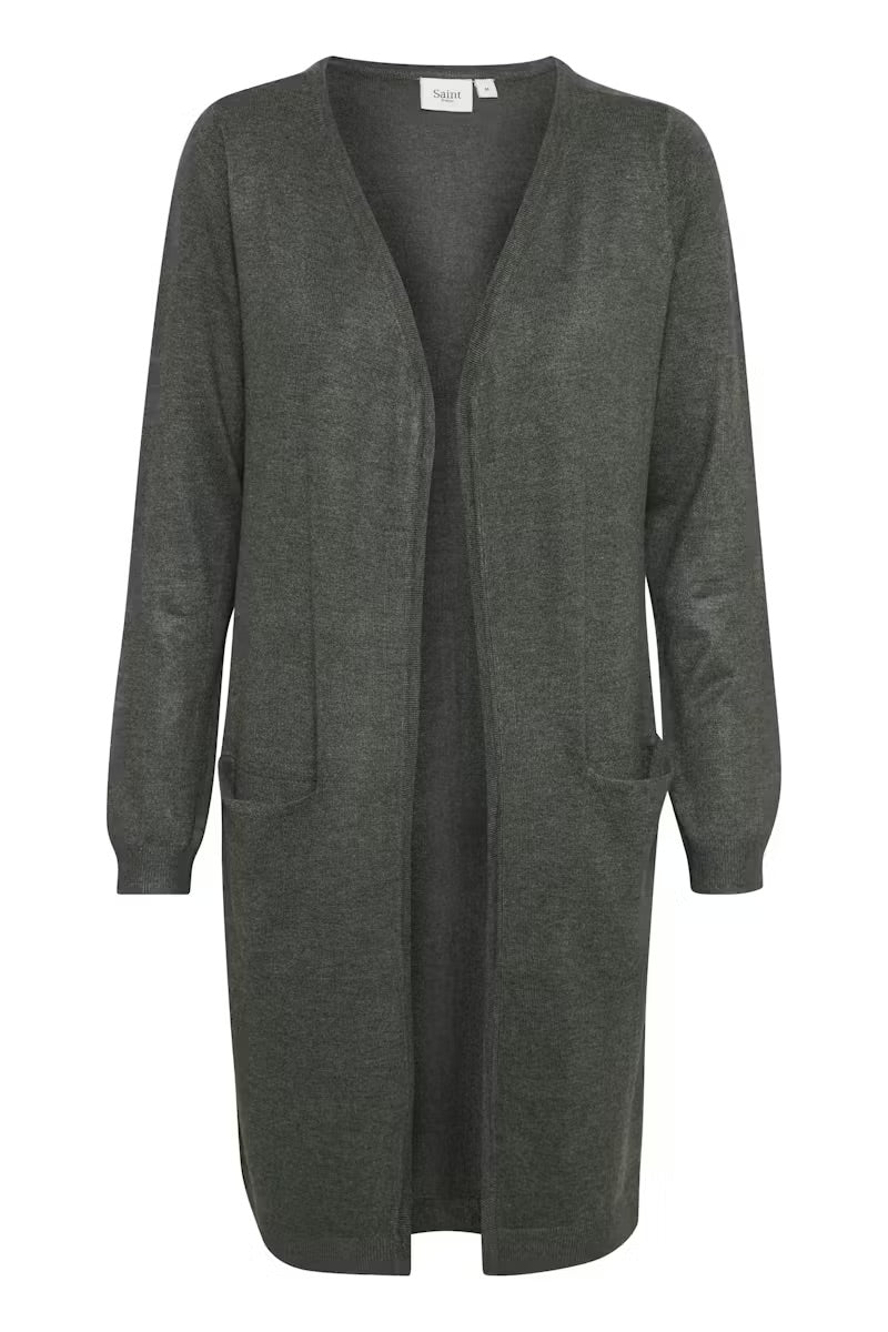 Saint Tropez Long Cardigan with Pockets – Grey