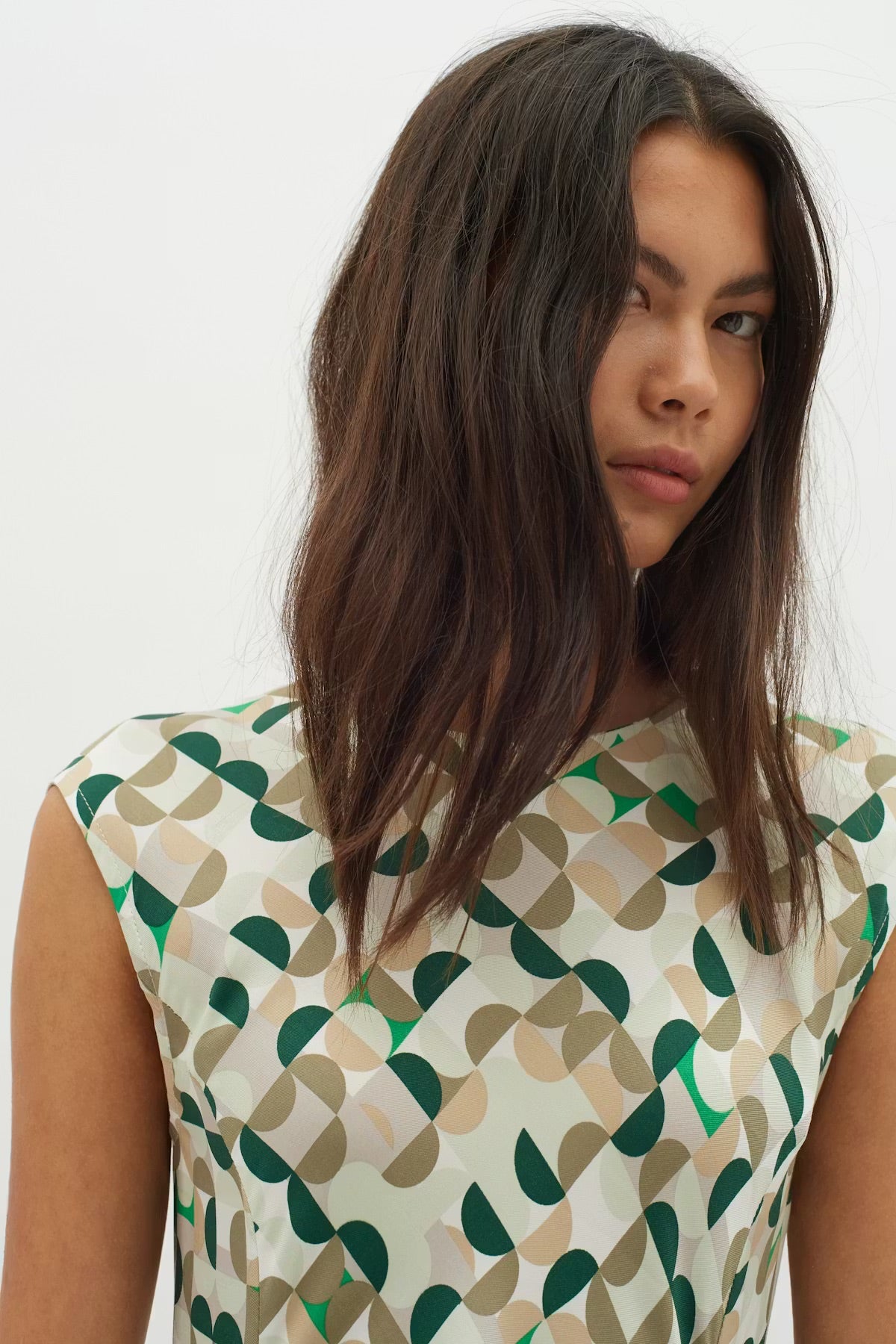InWear BerilIW Dress – Green Geometric Print Maxi Dress