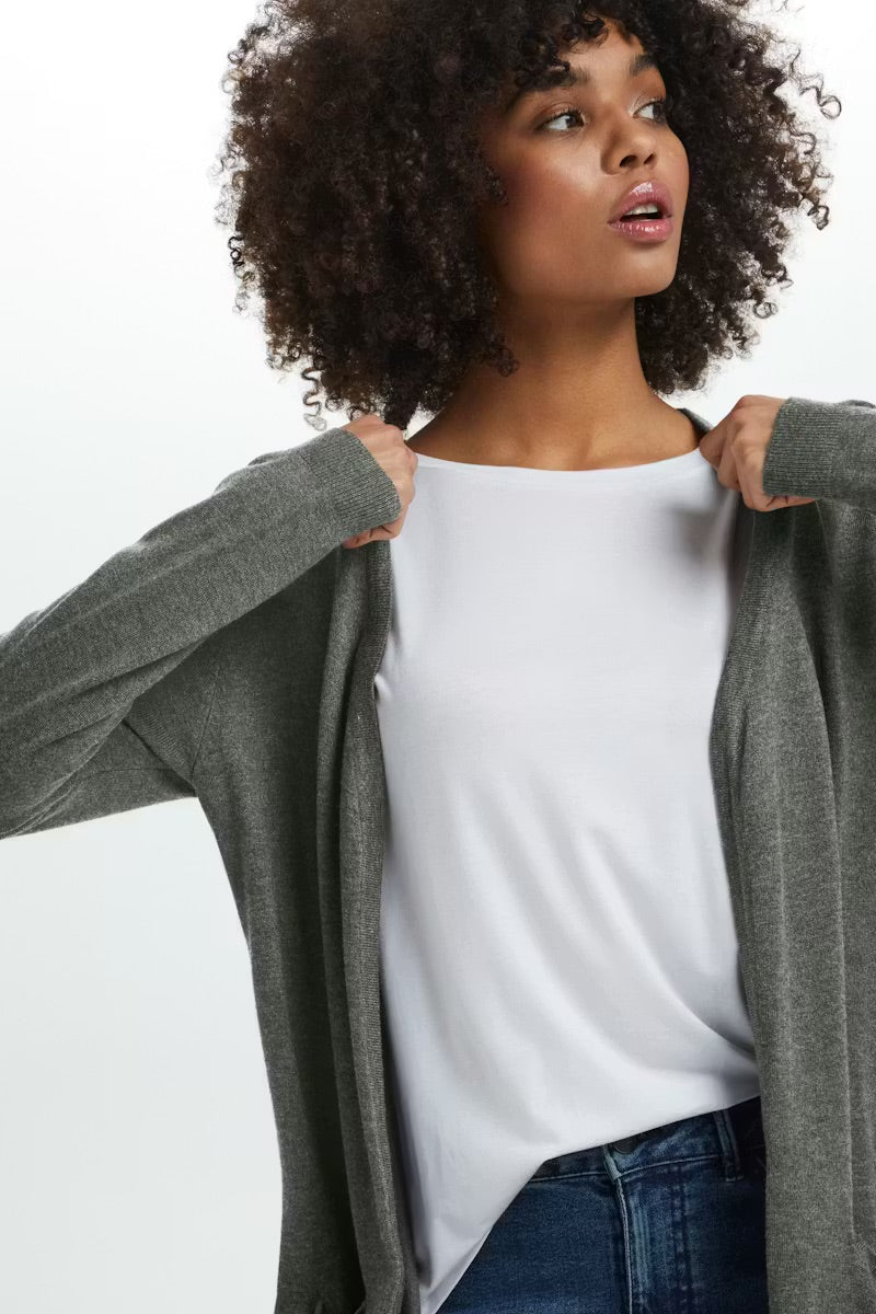 Saint Tropez Long Cardigan with Pockets – Grey