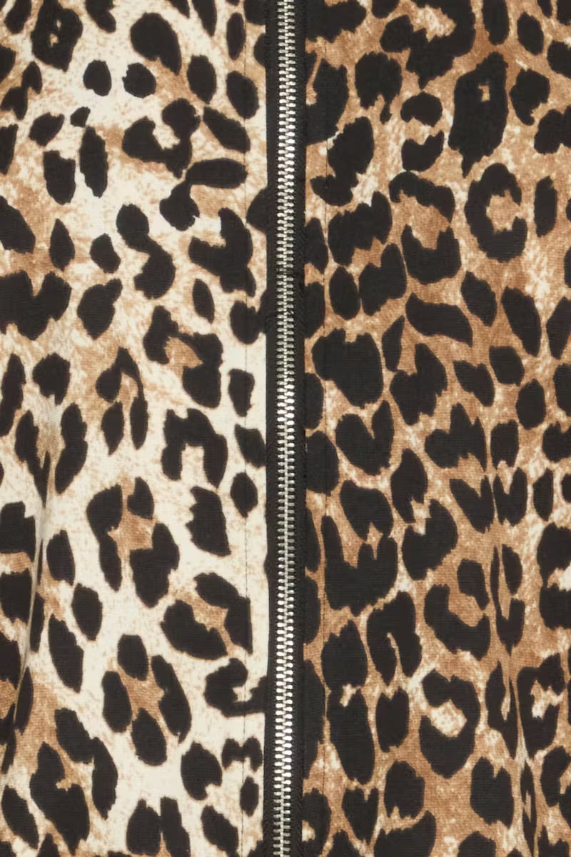ICHI IXKATE Leopard-Print Bomber Jacket