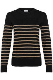 Saint Tropez MilaSZ Jumper – Black with Gold Stripes