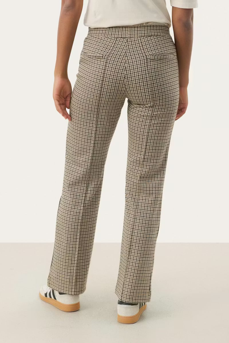 Part Two Pontas Check Trousers – Brown Gingham Tailored Trousers