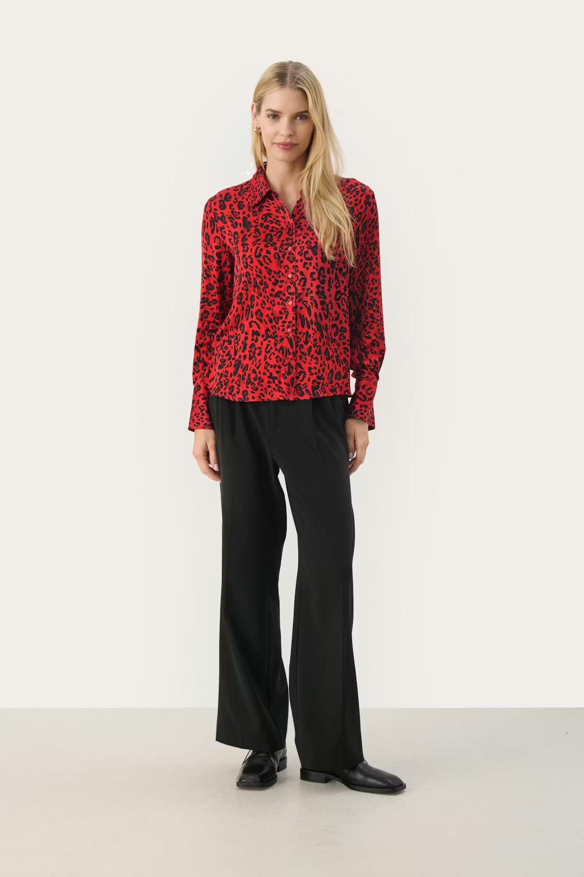Part Two MaicaPW Shirt – Red Leopard Print Blouse