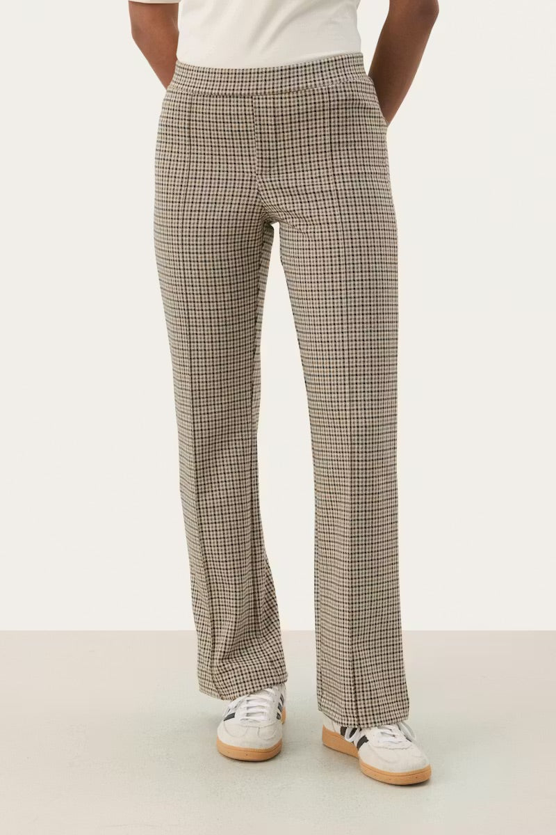 Part Two Pontas Check Trousers – Brown Gingham Tailored Trousers