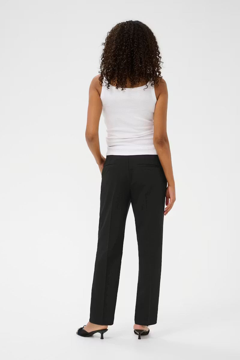 Kaffe KAsakura Straight-Leg Trousers – Black