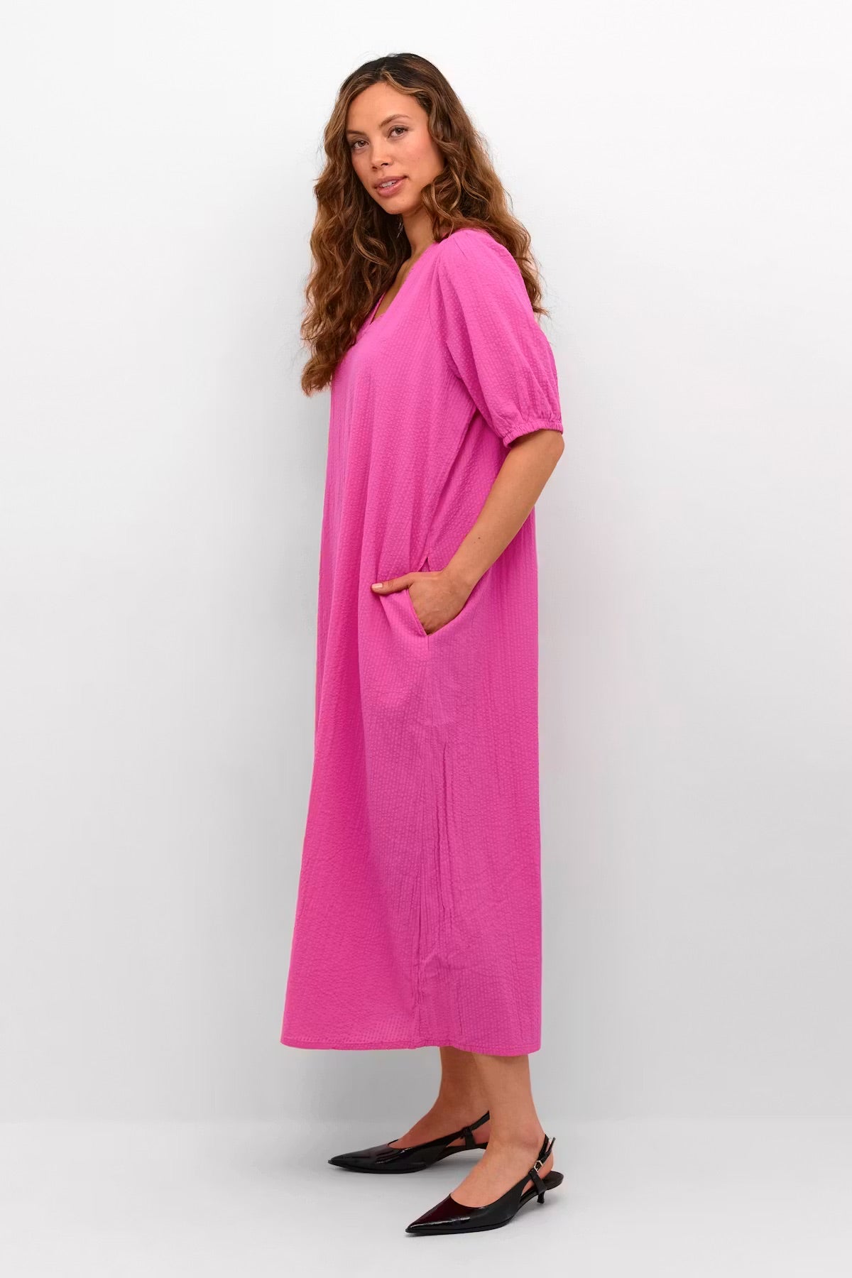 Kaffe KAlinn Oversized Maxi Dress – Hot Pink