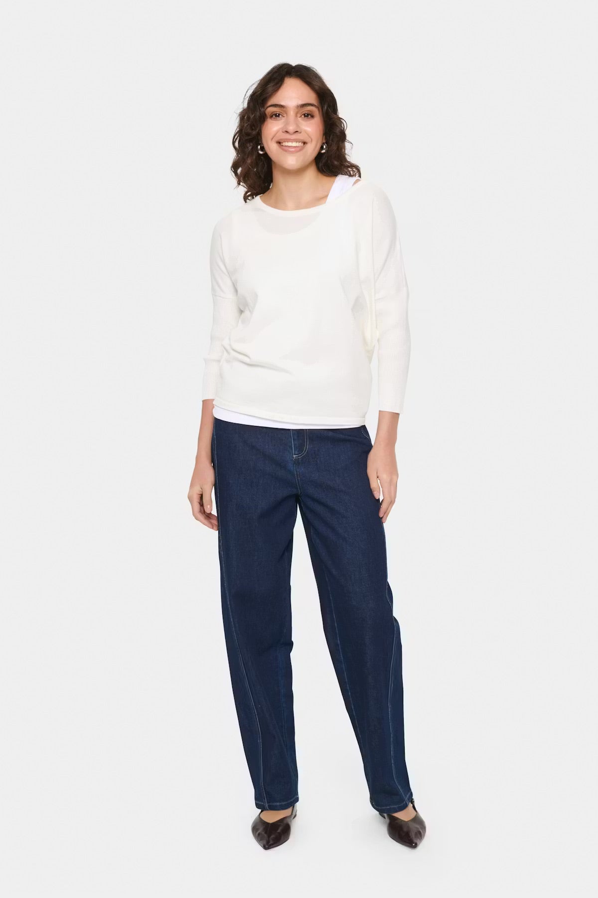 Saint Tropez MilaSZ R-Neck Jumper – White