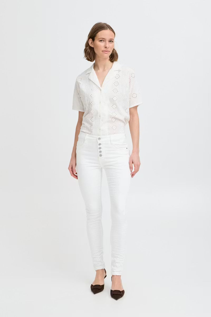 b.young Kaily High-Waisted Skinny Jeans – White