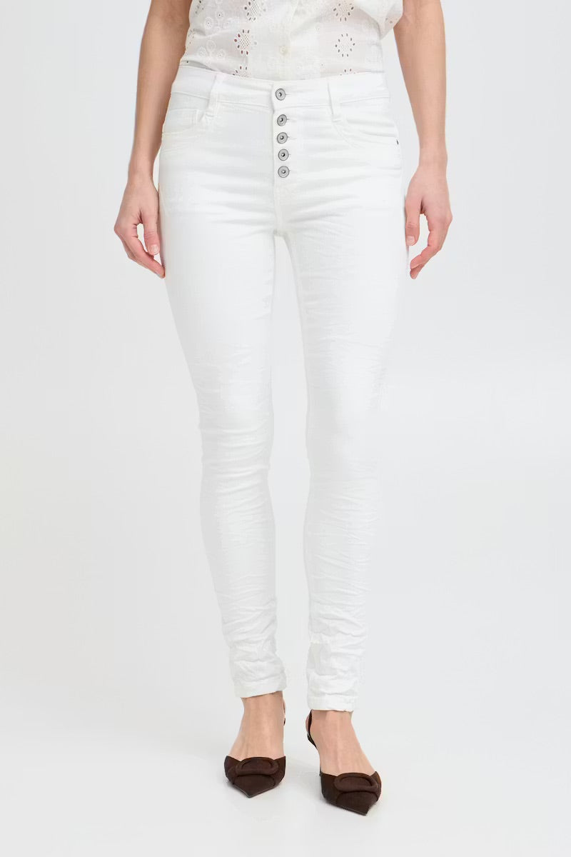 b.young Kaily High-Waisted Skinny Jeans – White