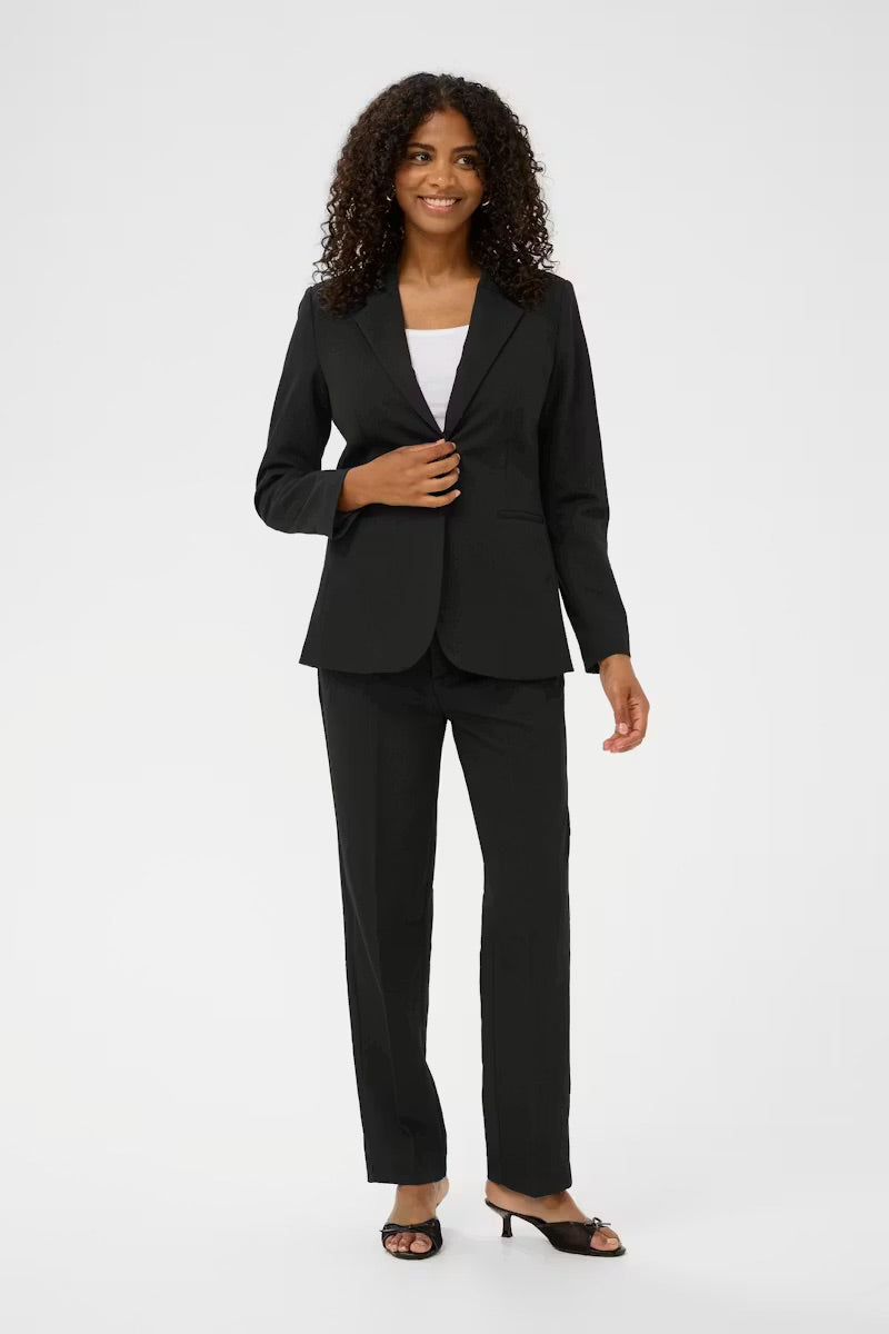 Kaffe KAsakura Straight-Leg Trousers – Black