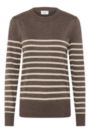 Saint Tropez MilaSZ Striped Jumper Jumper – Brown Beige