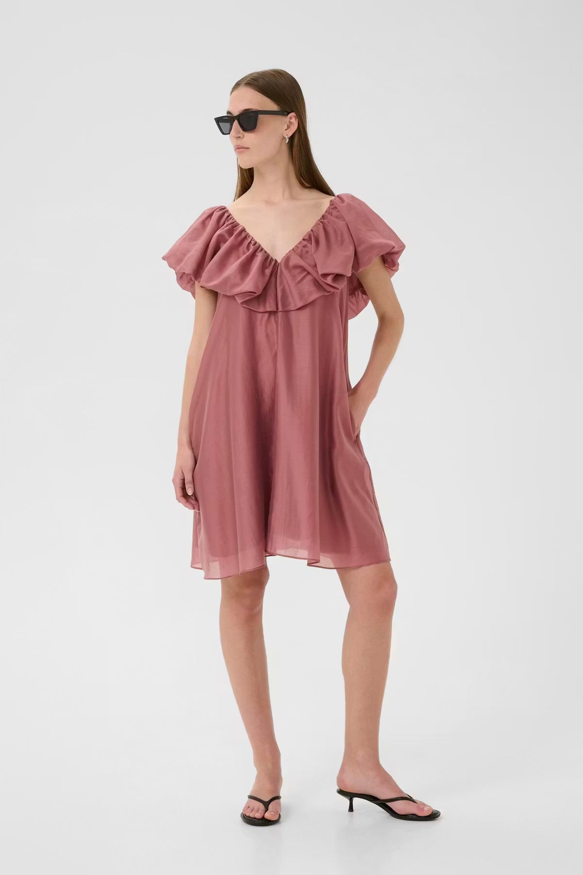 InWear AmeliaIW Dress – Dusty Rose Ruffle Dress