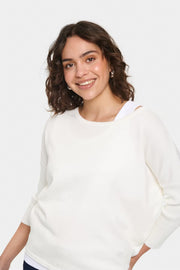 Saint Tropez MilaSZ R-Neck Jumper – White