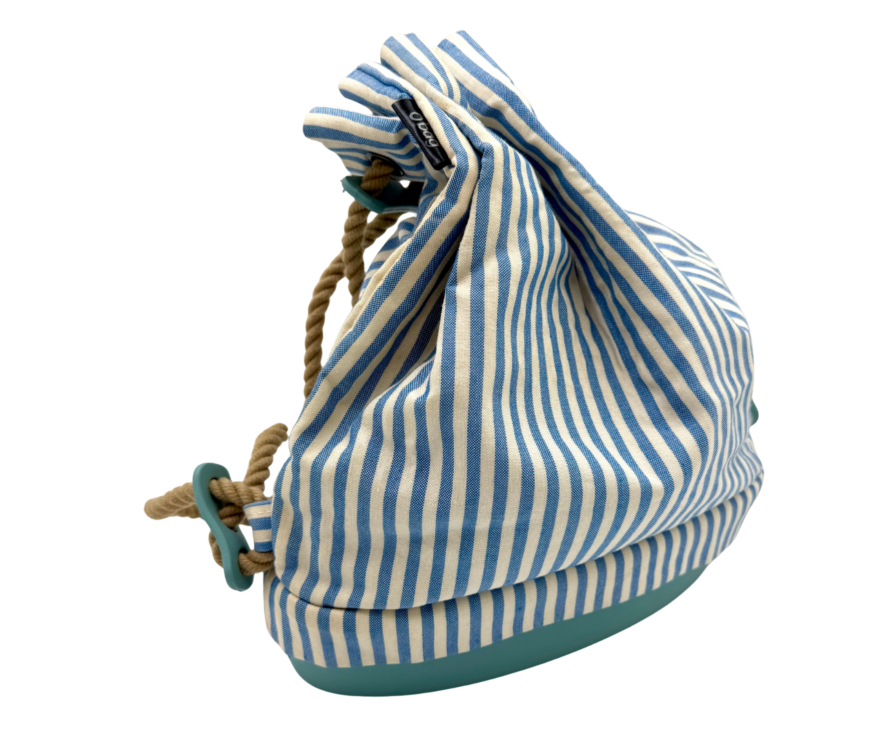 O bag beach bag – Marine striped in blue-white nautical stripes, perfect for women's fashion and summer outings.