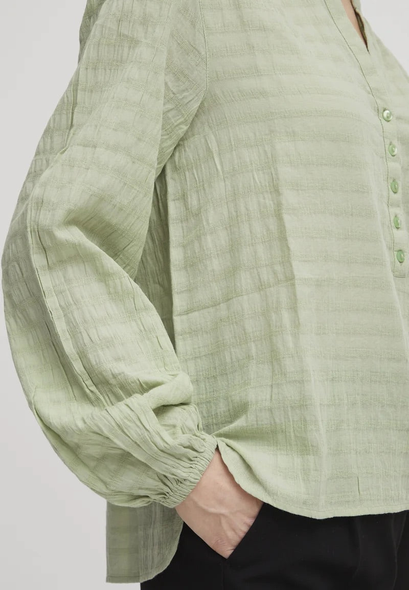 b.young BYIloni texturált jacquard blúz – Smoke Green