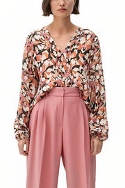 s.Oliver Long-Sleeve Floral Print Blouse – Pink & Coral
