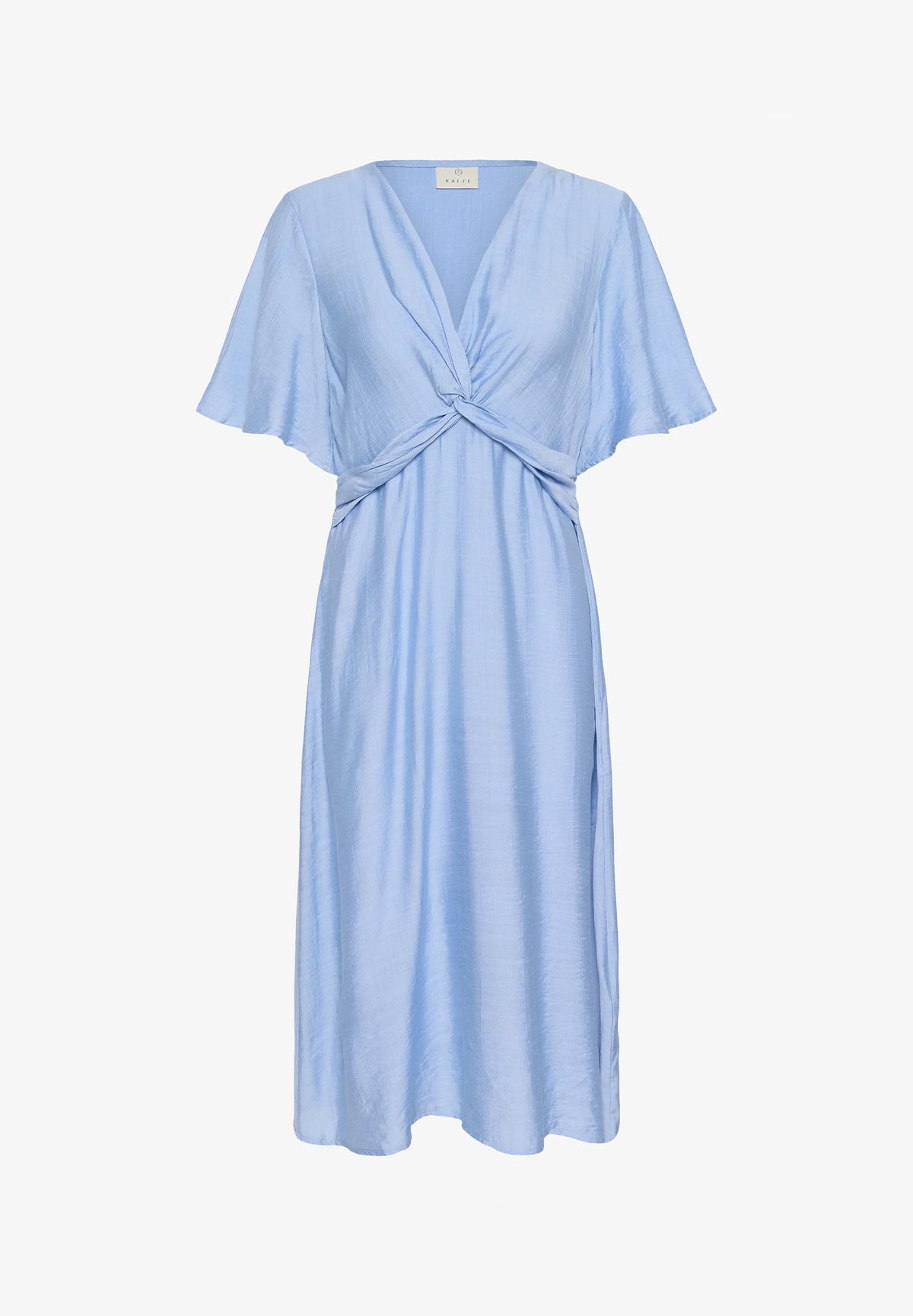 Kaffe KAjasmin elöl csavart midiruha – Placid Blue