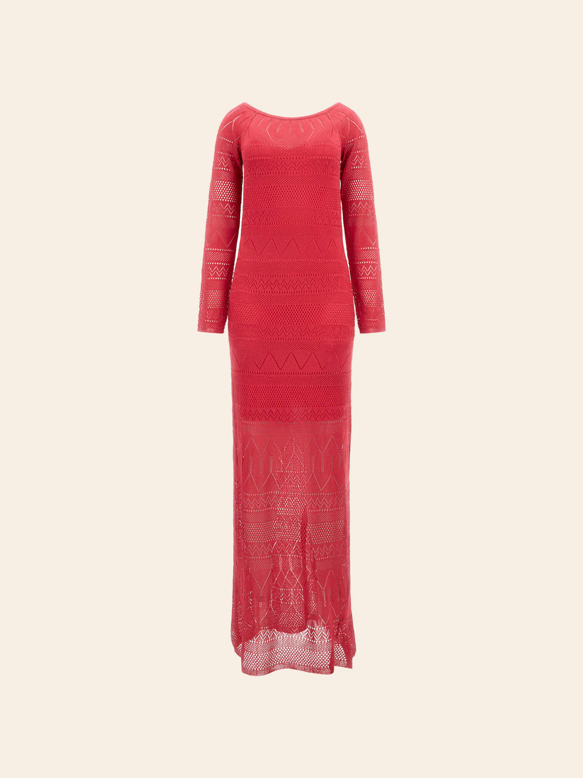 Marciano by Guess Hydra hosszú ujjú maxi pulóverruha – piros
