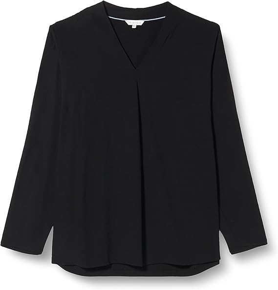 TRIANGLE Black Long-Sleeve Blouse – V-Neck