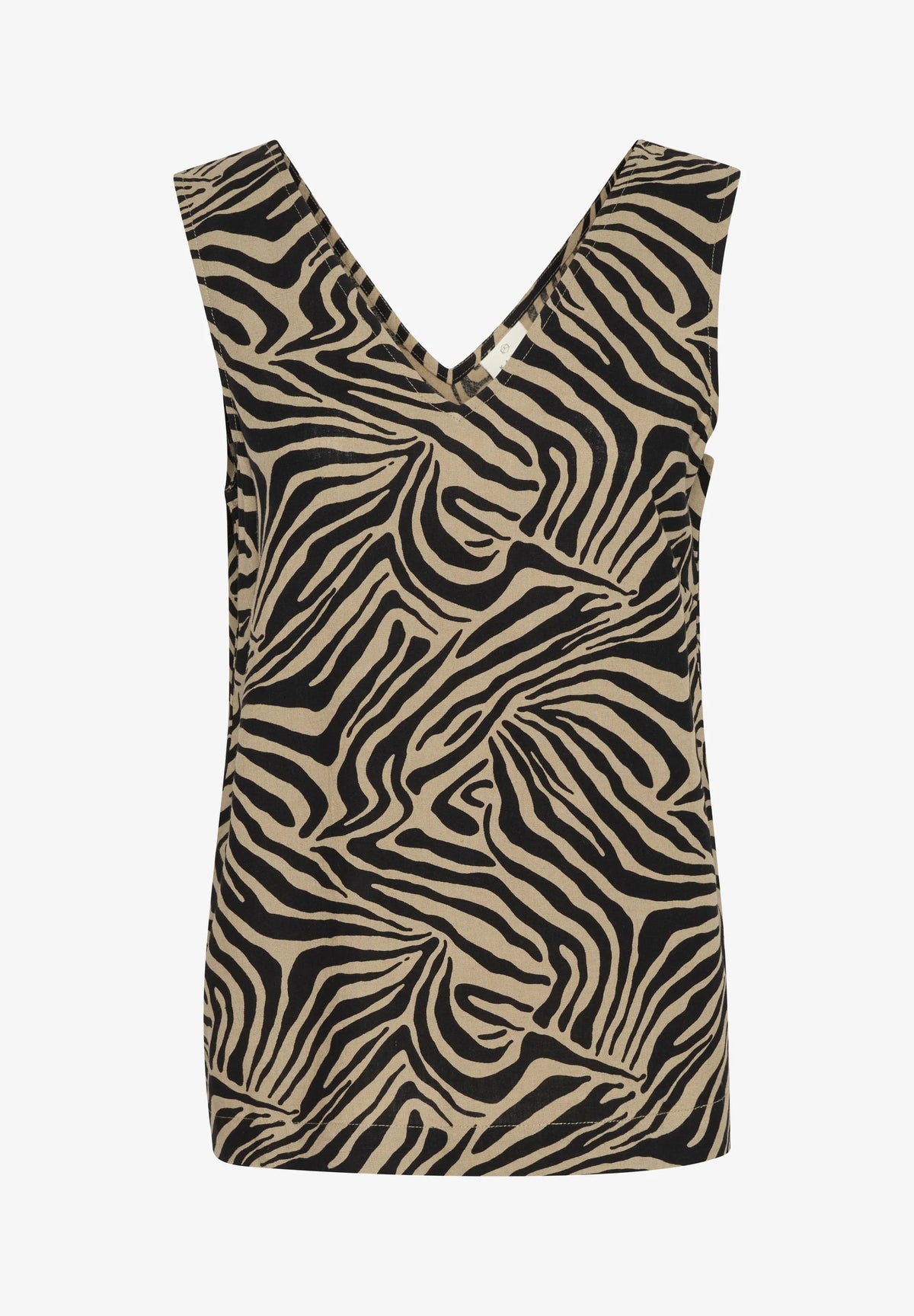 Kaffe KAmilia Zebra-Print Top – Sand and Black